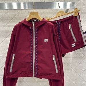 Miu Miu Hooded Jacket & Shorts Set Sz M